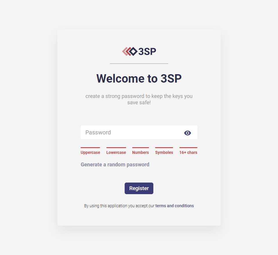 3SP application login page