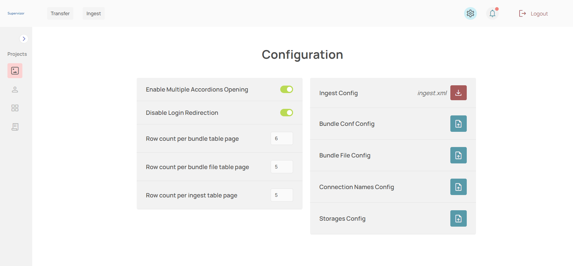 Supzevizor config page screenshot